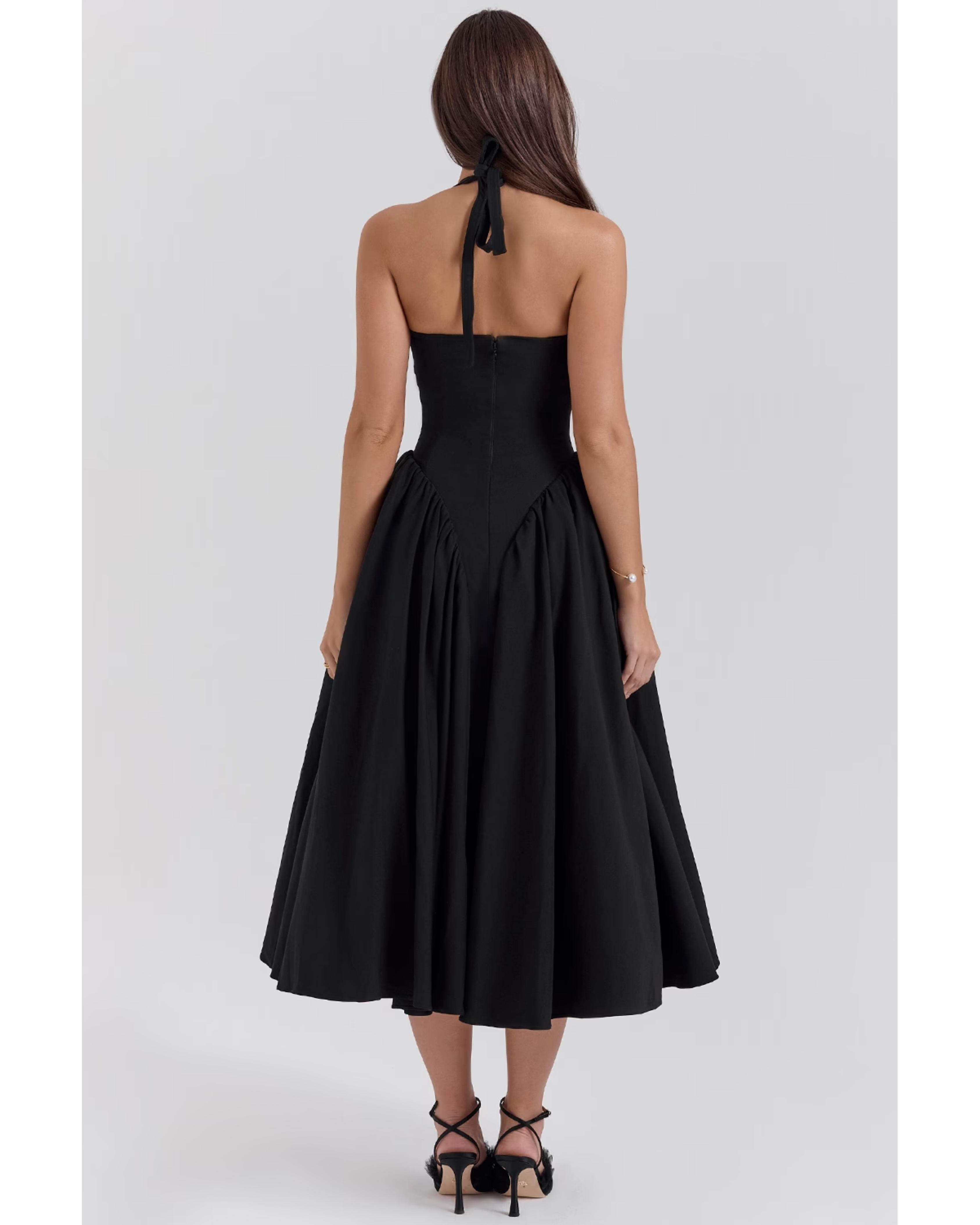 Sukienka midi z wiązaniem na szyi Virelle