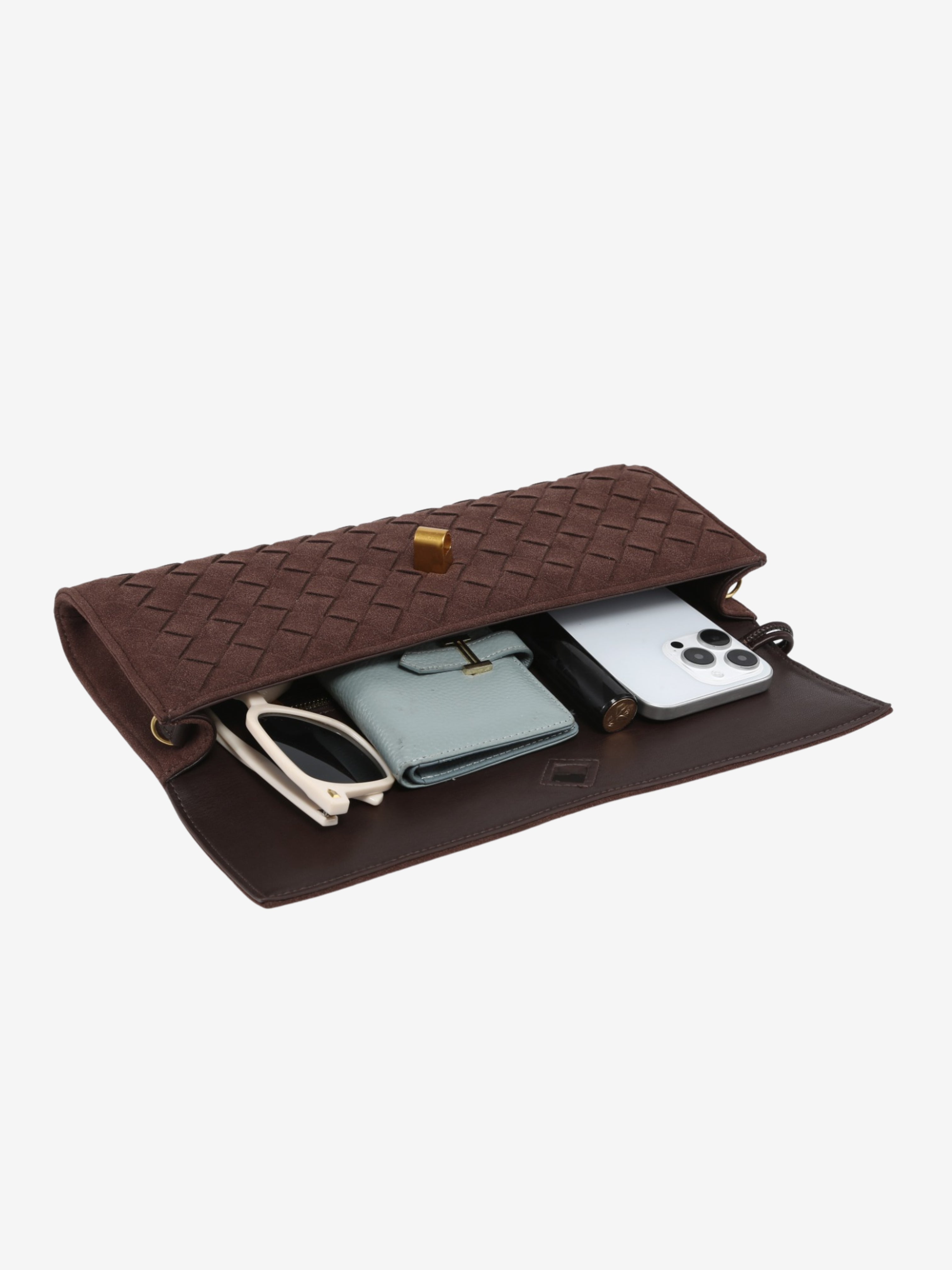 Anna Wpleciona Zamszowa Kopertówka