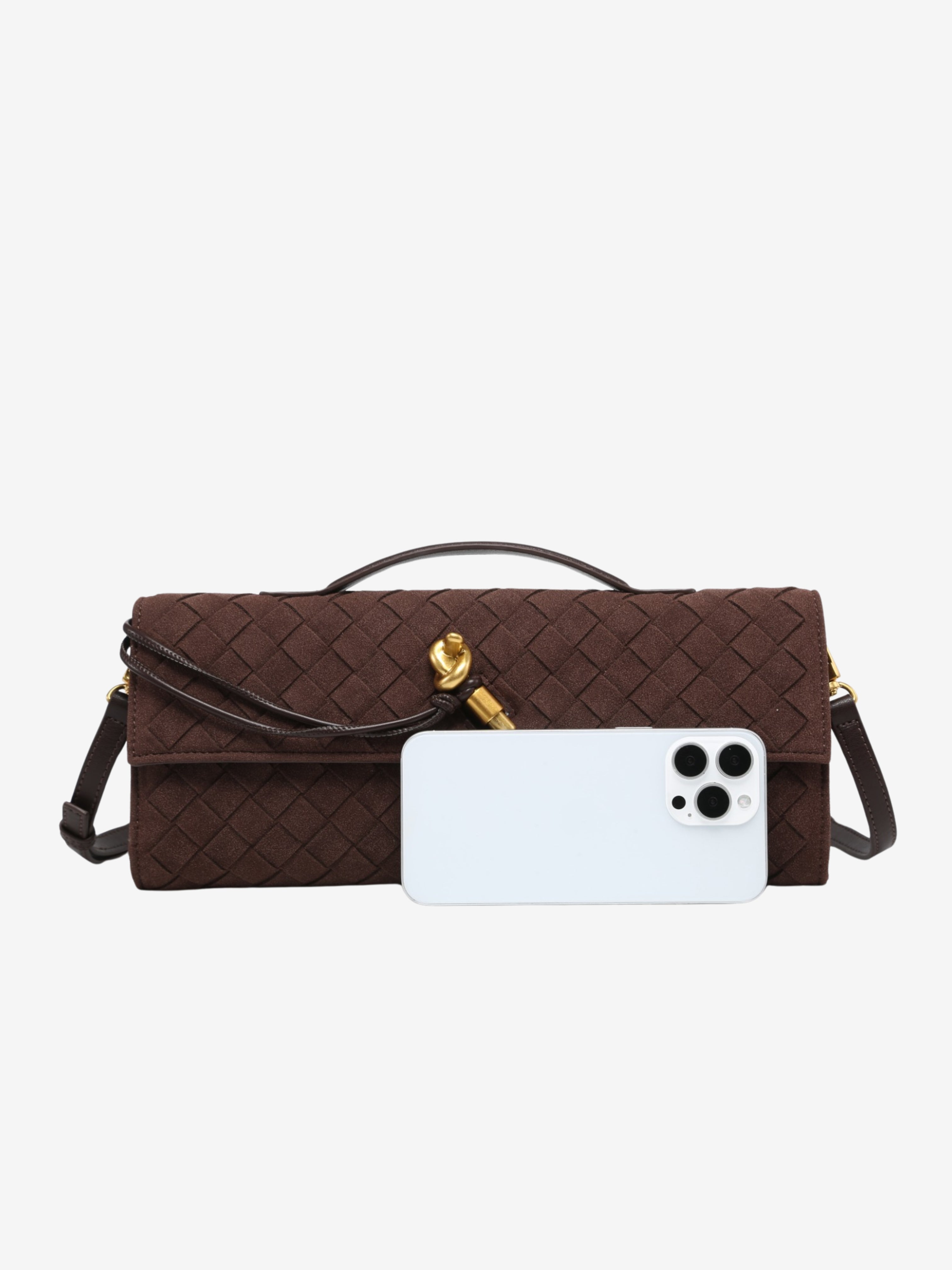 Anna Wpleciona Zamszowa Kopertówka