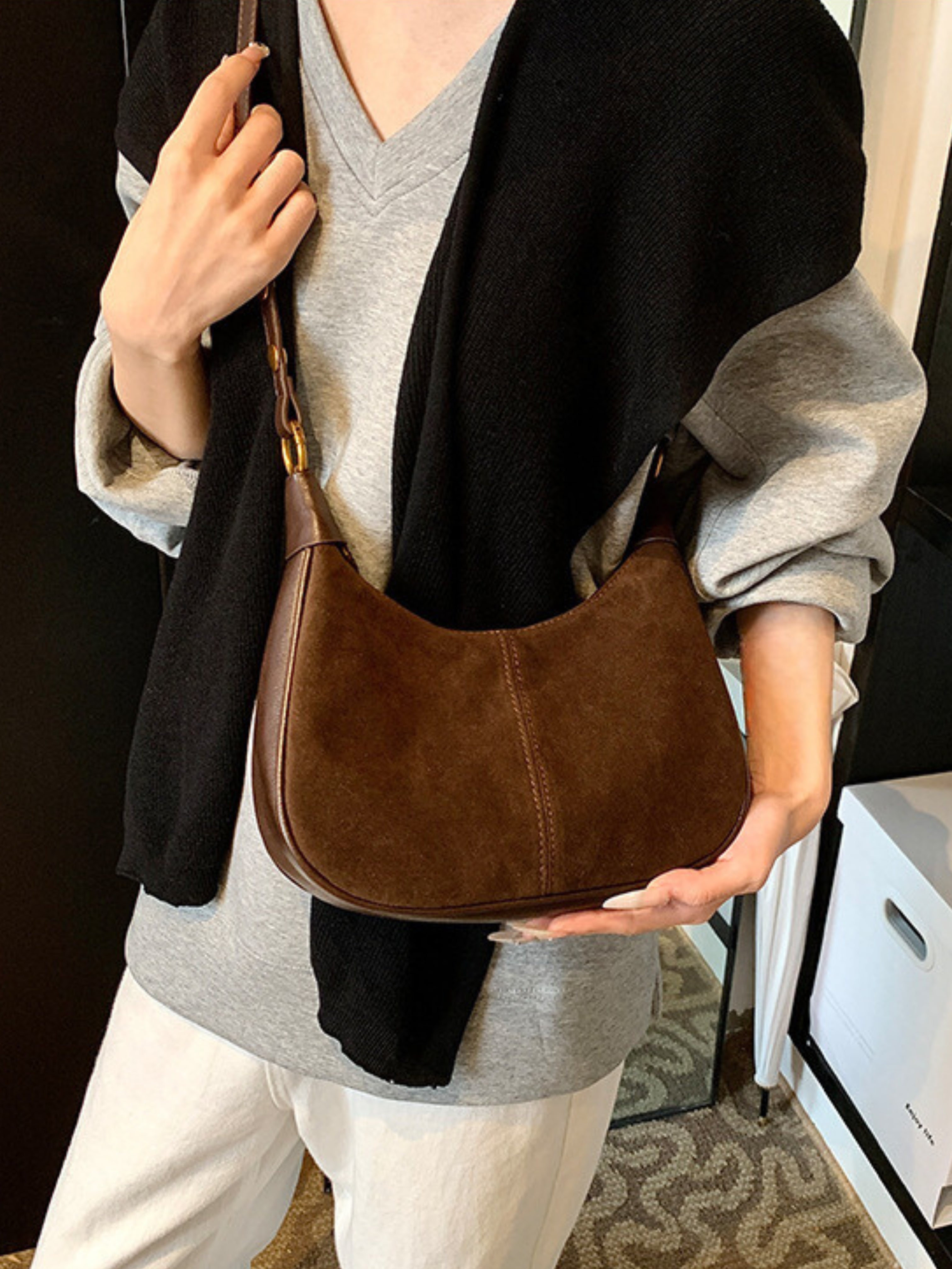 Élodie Zamszowa Torba na Ramię