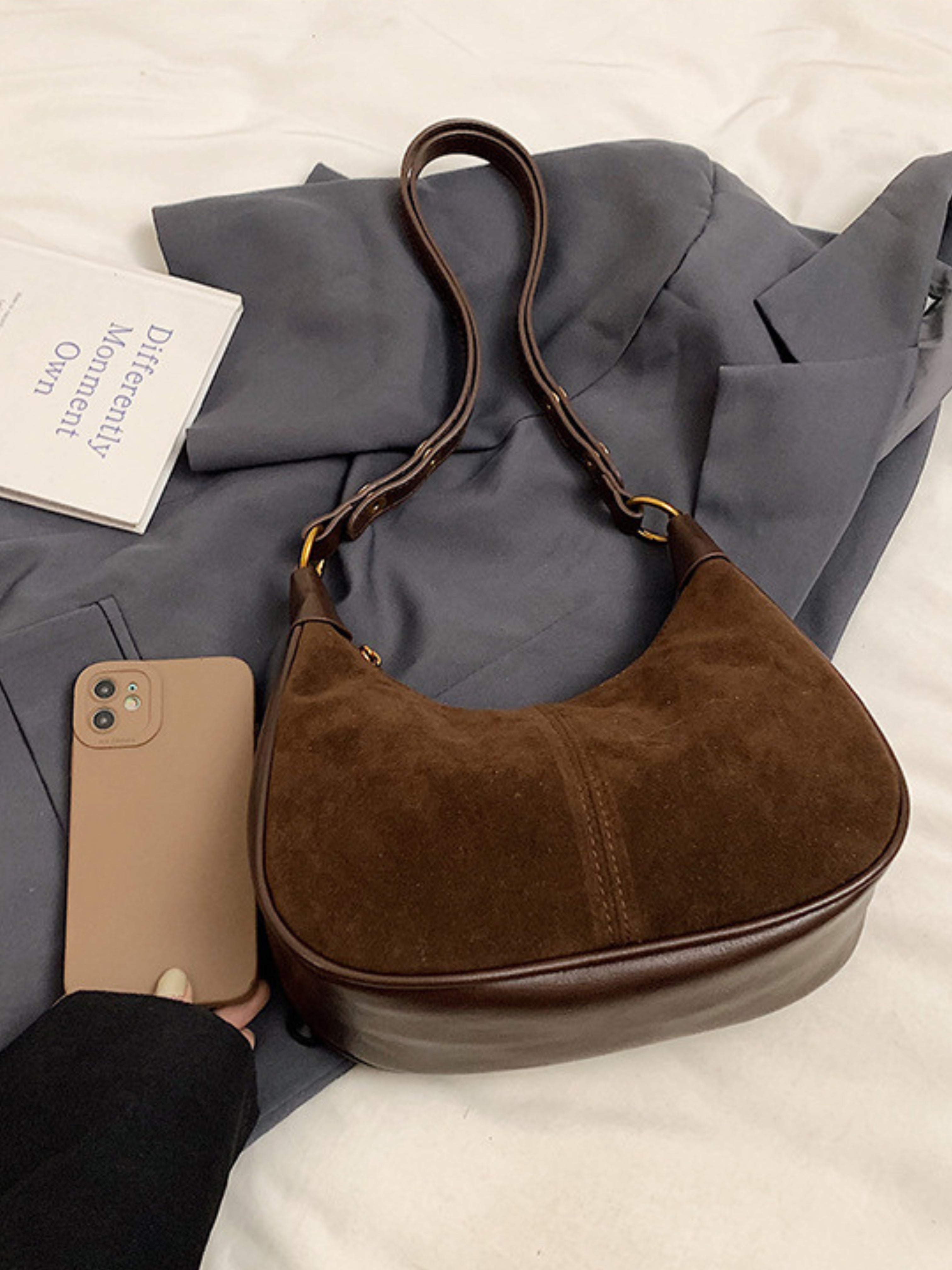 Élodie Zamszowa Torba na Ramię