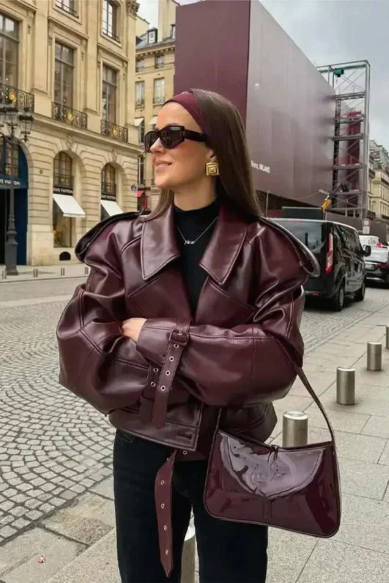 Kurtka Isabella vintage z sztucznej skóry