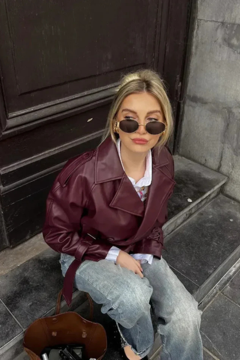 Kurtka Isabella vintage z sztucznej skóry