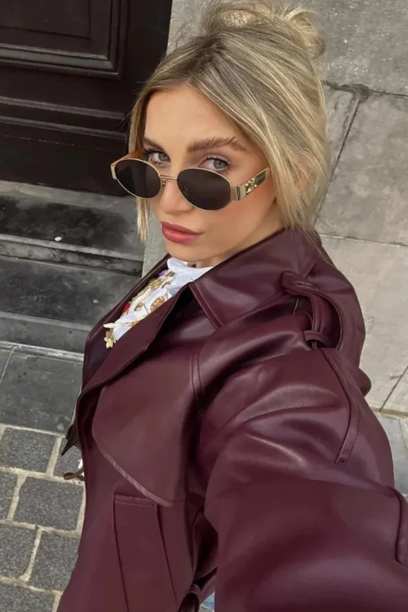 Kurtka Isabella vintage z sztucznej skóry