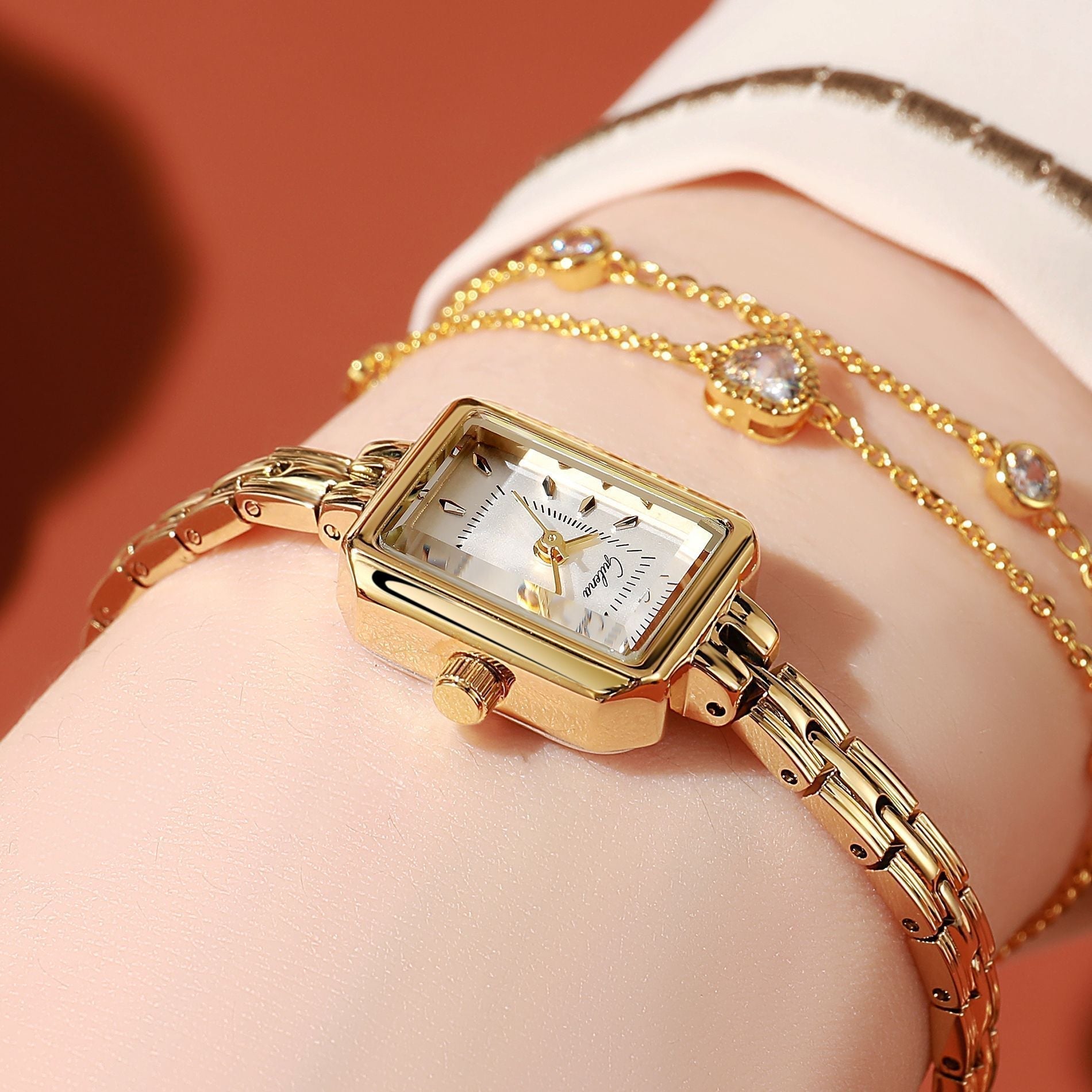 Zegarek Solène z prostokątną tarczą