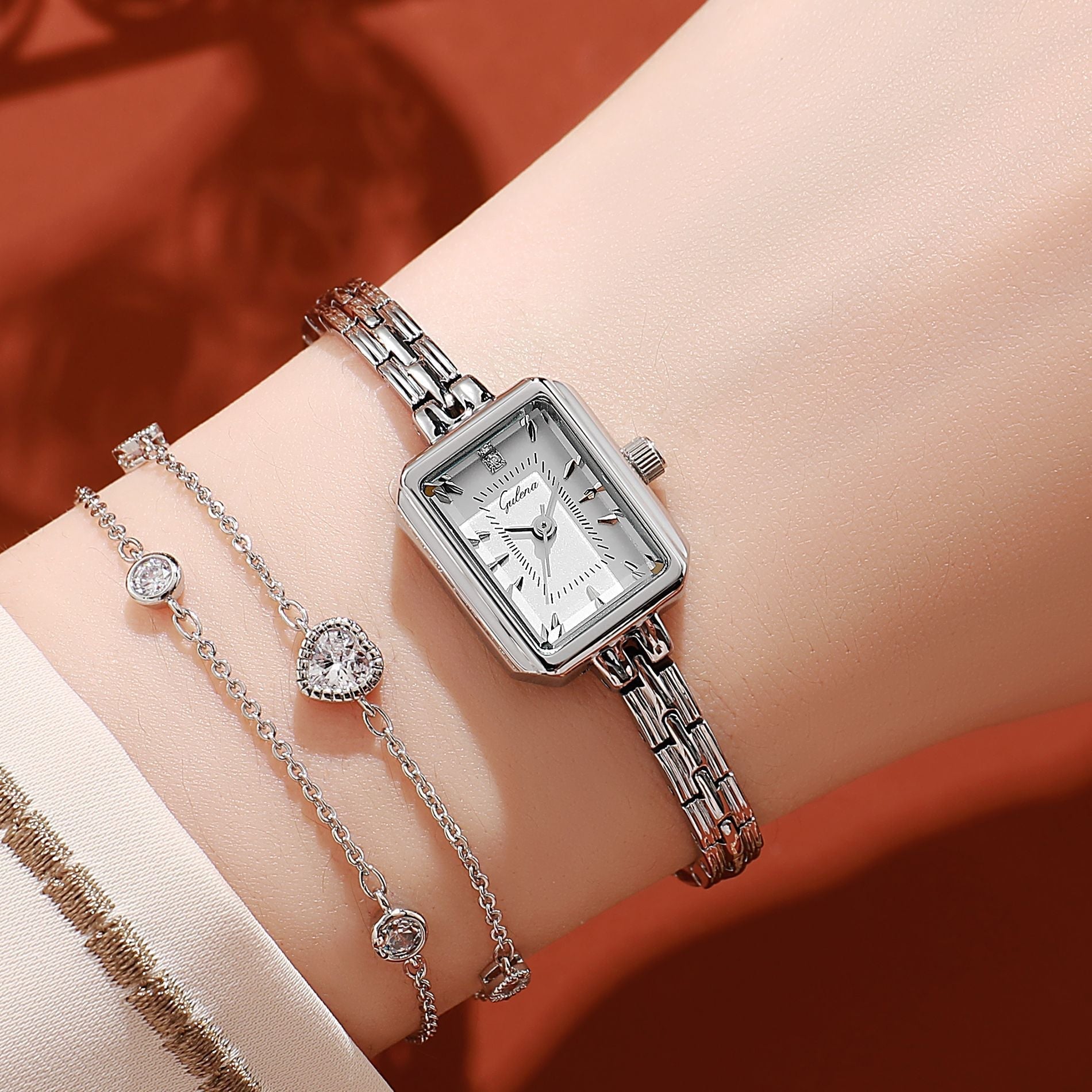 Zegarek Solène z prostokątną tarczą