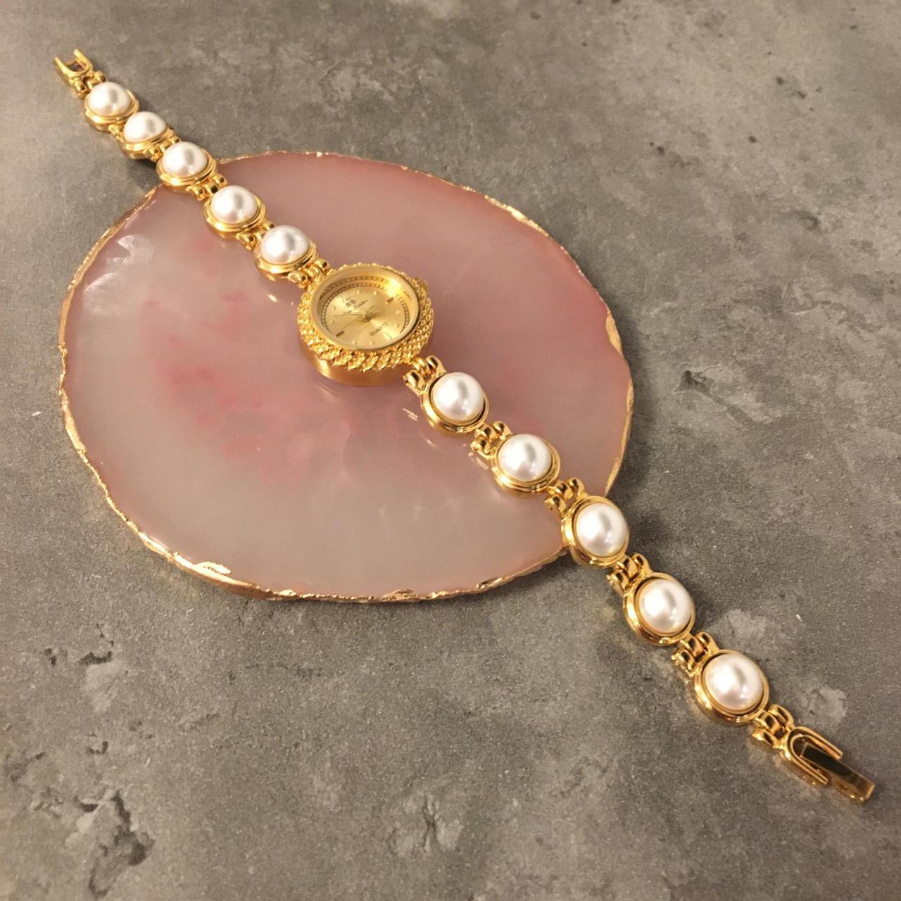 Zegarek Maravelle z perłowymi ogniwami