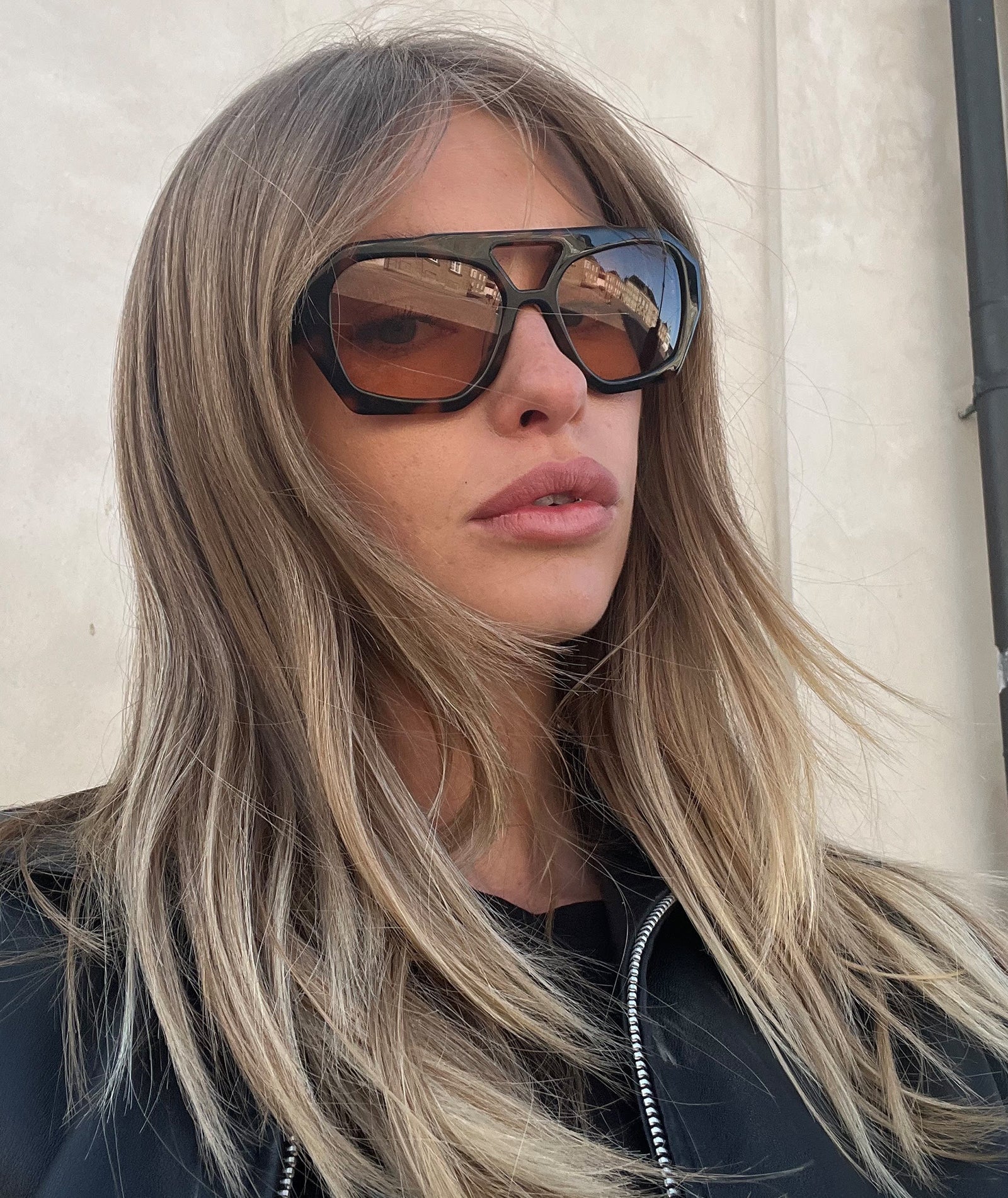 Riviera Okulary Przeciwsłoneczne Leopard Cinnamon fur