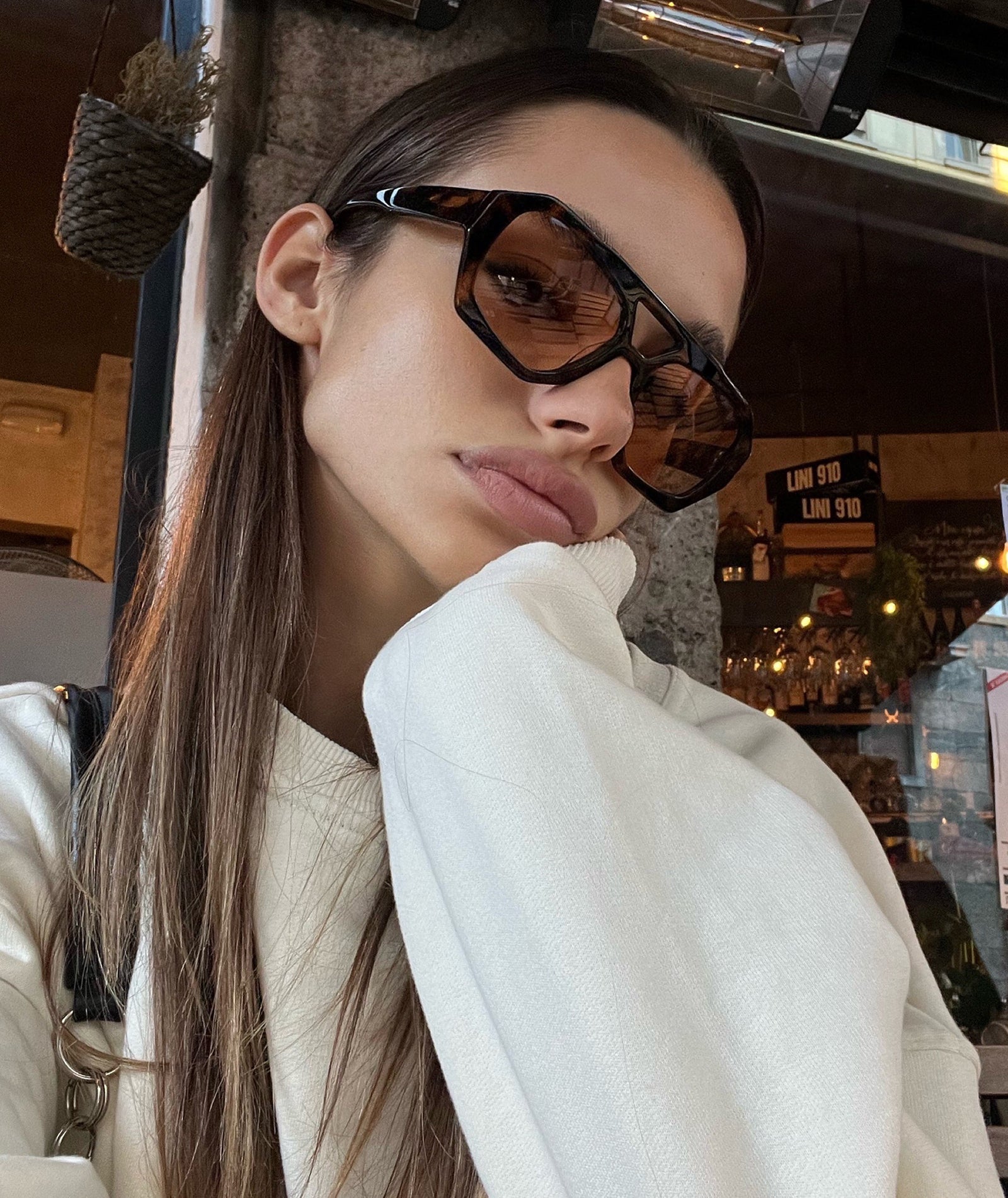 Riviera Okulary Przeciwsłoneczne Leopard Cinnamon fur