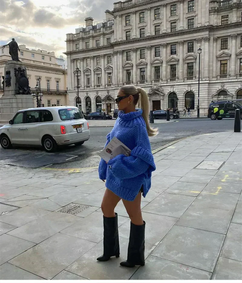 Sweter Nala z Golfem i Luźnym Krojem