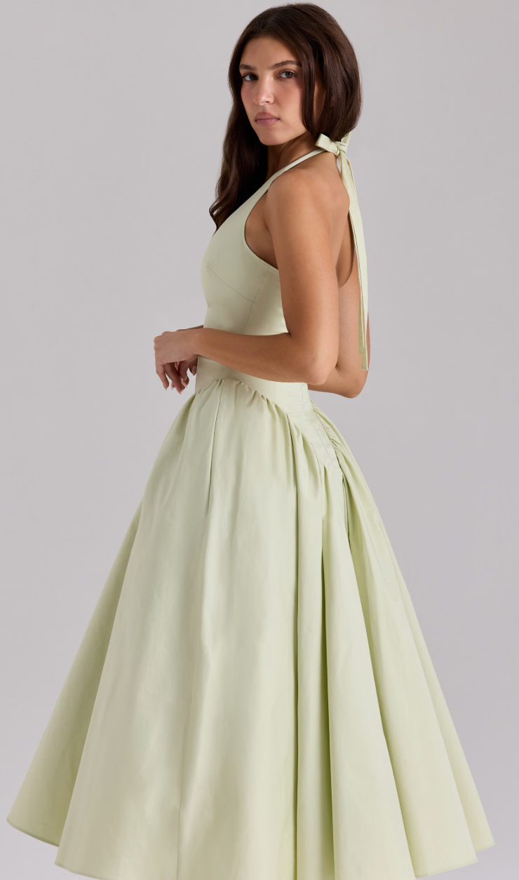 Sukienka midi z wiązaniem na szyi Virelle