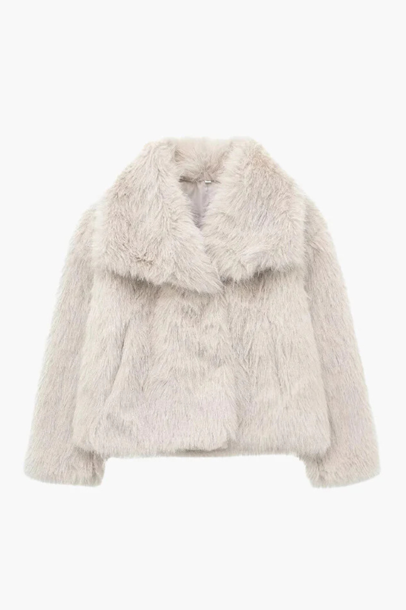 Luksusowa Sophia sztuczna futro kurtka