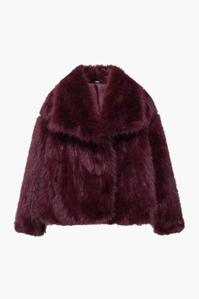 Luksusowa Sophia sztuczna futro kurtka