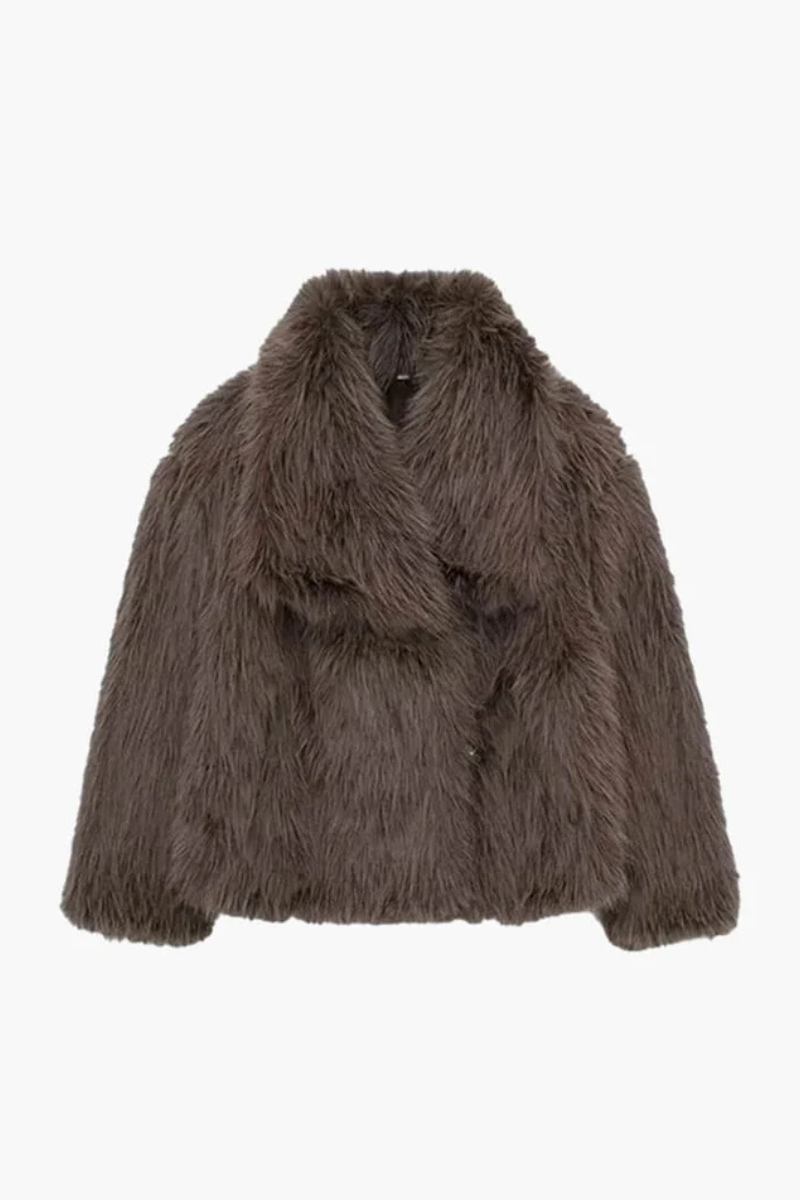 Luksusowa Sophia sztuczna futro kurtka